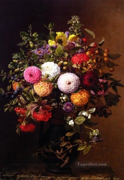 Opstilling med Georginer Still Life Johan Laurentz Jensen flower Oil Paintings